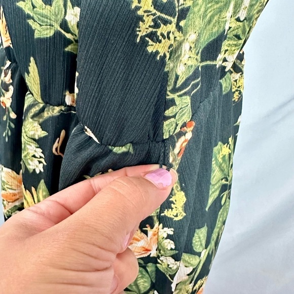 h&m black floral chiffon maxi dress size 4 - Picture 5 of 9